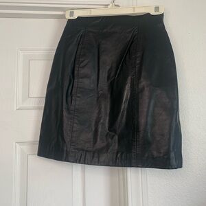 Wilson Black Mini Leather Skirt